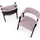Ver imagem 6 de Kit 2 Cadeiras Sala de Jantar Estar Living Estofada Suran L02 Preto Suede Rosê - Lyam Decor