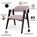 Ver imagem 4 de Kit 2 Cadeiras Sala de Jantar Estar Living Estofada Suran L02 Preto Suede Rosê - Lyam Decor