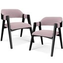 Ver imagem 1 de Kit 2 Cadeiras Sala de Jantar Estar Living Estofada Suran L02 Preto Suede Rosê - Lyam Decor