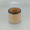 Ver imagem 2 de Cachepô Decorativo Vaso Enfeite 13x13x13cm Cerâmica Bege