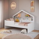 Ver imagem 1 de Cama Infantil Moldura Casinha para Colchão 0,88 x 1,88 Cor Branco