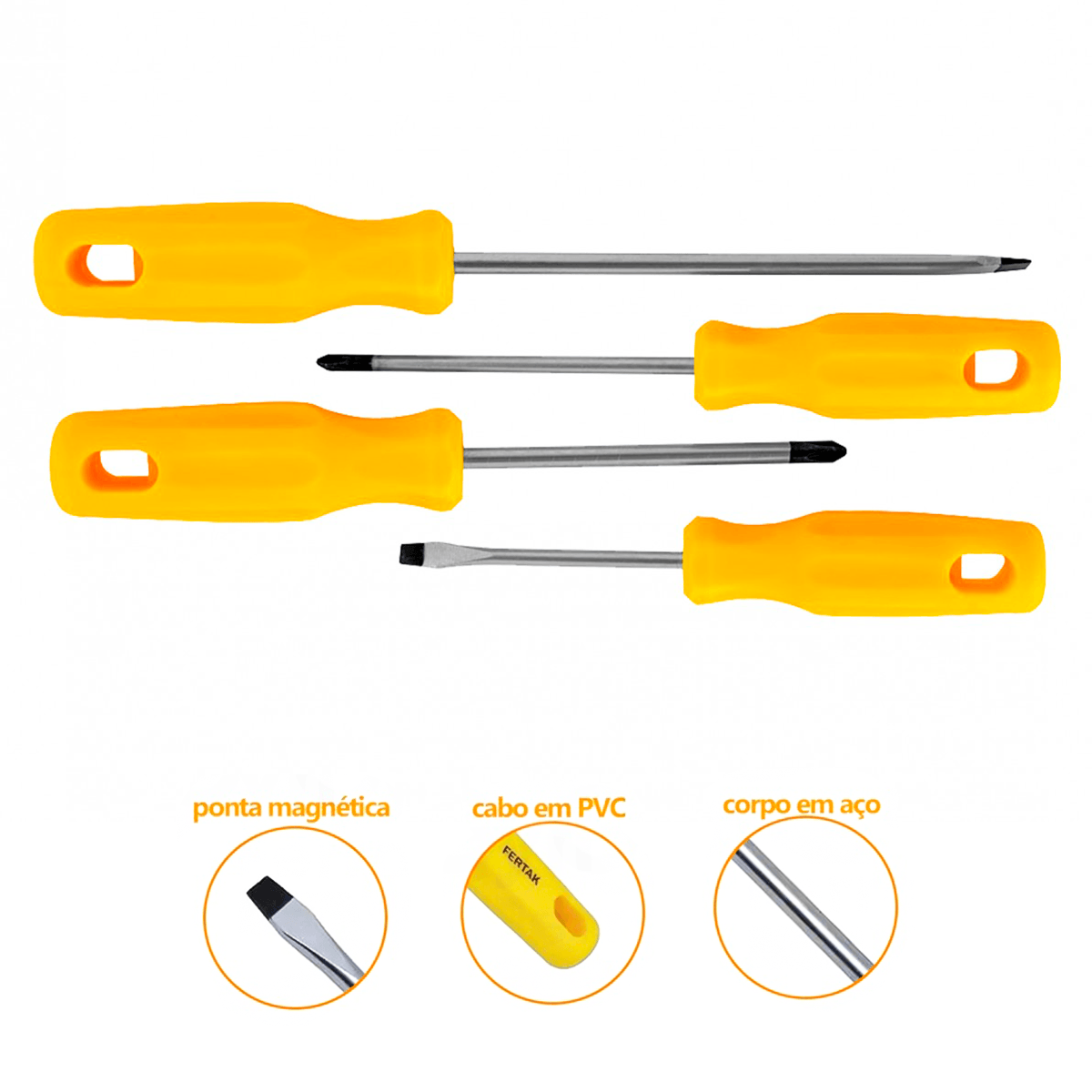 Kit Jogo 12 Ferramentas-3 Alicates+1 Serrote 20"+1 Martelo 27mm+1 Trena 5m+3 Chaves Fenda+3 Philips - 4