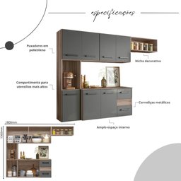 Armário Cozinha Compacta Suspensa Multimóveis Cr20244 - 3