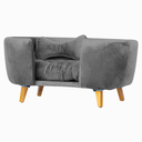 Ver imagem 1 de Poltrona Cama Pet Hanna Estofada Tecido Veludo Divini Decor:cinza
