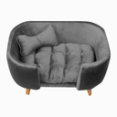 Ver imagem 3 de Poltrona Cama Pet Hanna Estofada Tecido Veludo Divini Decor:cinza