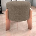 Ver imagem 6 de Puff Decorativo para Sala Luxo 44x44 Cm Boucle F498 Marrom Milani Store