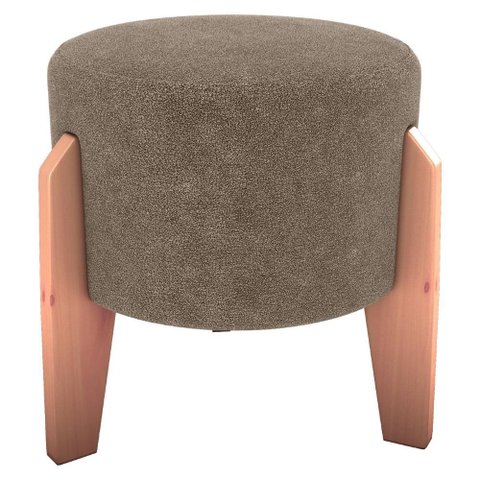 Puff Decorativo para Sala Luxo 44x44 Cm Boucle F498 Marrom Milani Store
