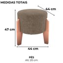 Ver imagem 3 de Puff Decorativo para Sala Luxo 44x44 Cm Boucle F498 Marrom Milani Store