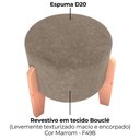 Ver imagem 5 de Puff Decorativo para Sala Luxo 44x44 Cm Boucle F498 Marrom Milani Store