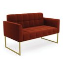 Ver imagem 1 de Sofá Namoradeira 2 Lugares Industrial Dourado Elisa Bouclê Terra D03 - D'Rossi