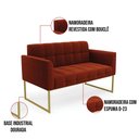Ver imagem 5 de Sofá Namoradeira 2 Lugares Industrial Dourado Elisa Bouclê Terra D03 - D'Rossi