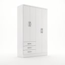 Ver imagem 2 de Guarda Roupas Juvenil / Infantil 4 Portas 3 Gavetas Maju Branco Expresso Móveis