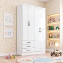 Ver imagem 1 de Guarda Roupas Juvenil / Infantil 4 Portas 3 Gavetas Maju Branco Expresso Móveis