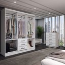 Ver imagem 2 de Guarda-roupa Casal Emma 6 Portas 3 Gavetas e Espelho com Cômoda 5 Gavetas Branco - Panorama Móveis