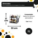Ver imagem 6 de Organizador Aramado Preto 35x32x17cm em Metal com 2 Andares Multiuso