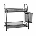 Ver imagem 1 de Organizador Aramado Preto 35x32x17cm em Metal com 2 Andares Multiuso