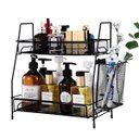 Ver imagem 5 de Organizador Aramado Preto 35x32x17cm em Metal com 2 Andares Multiuso