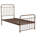 Ver imagem 1 de Cama de Ferro Patente Solteiro Icamas Marrom com Ouro Envelhecido
