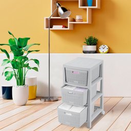 Gaveteiro com Rodinha 3 Gavetas Fique Cinza Rimax - 3