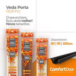 Veda Fresta Protetor Porta Rolinho Impermeável 100Cm Comfort Door Vedação Contra Poeira Inseto Branc - 10