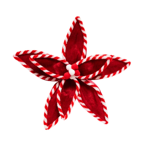Flor Decorativa de Natal Natalina 30 Cm 8 Petalas Vermelha