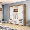 Ver imagem 1 de Guarda Roupa Anjos Plus 3 Portas 9 Gavetas Carioca Móveis Cinamomo com Off White