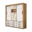 Ver imagem 2 de Guarda Roupa Anjos Plus 3 Portas 9 Gavetas Carioca Móveis Cinamomo com Off White