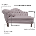 Ver imagem 6 de Recamier Sofá Direito Larissa 120cm Sala Veludo Rose - Incasa Decor