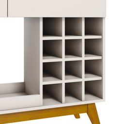 Aparador Bar Com Adega 2 Gavetas Classic I04 Off White - Mpozenato - 3