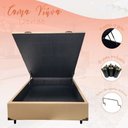 Ver imagem 3 de Cama Viuva Box Baú 128x188 - Corino - Bege