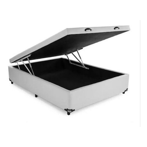 Cama Viuva Box Baú 128x188 - Corino - Bege