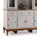 Ver imagem 2 de Cristaleira Arca Oratório 8 Portas 3 Gavetas e Pés Luiz XV 60634 Linz Móveis - Off White/Imbuia