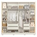 Ver imagem 4 de Guarda Roupa Casal Napoli 6 Portas 4 Gavetas Off White – Móveis Albatroz