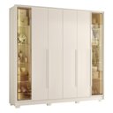 Ver imagem 1 de Guarda Roupa Casal Napoli 6 Portas 4 Gavetas Off White – Móveis Albatroz