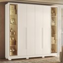 Ver imagem 2 de Guarda Roupa Casal Napoli 6 Portas 4 Gavetas Off White – Móveis Albatroz