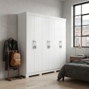 Ver imagem 6 de Guarda-Roupa Casal 6 Portas 2 Gavetas com Pés Majestic 181cm MDP - Branco