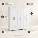 Ver imagem 4 de Guarda-Roupa Casal 6 Portas 2 Gavetas com Pés Majestic 181cm MDP - Branco