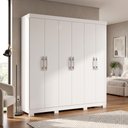 Ver imagem 7 de Guarda-Roupa Casal 6 Portas 2 Gavetas com Pés Majestic 181cm MDP - Branco