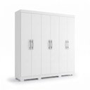 Ver imagem 2 de Guarda-Roupa Casal 6 Portas 2 Gavetas com Pés Majestic 181cm MDP - Branco