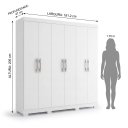 Ver mais imagens de Guarda-Roupa Casal 6 Portas 2 Gavetas com Pés Majestic 181cm MDP - Branco
