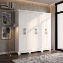 Ver imagem 5 de Guarda-Roupa Casal 6 Portas 2 Gavetas com Pés Majestic 181cm MDP - Branco