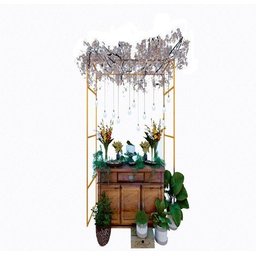 Kit Gazebo + Esteira de Palha Taboa para Decorar Jardins com Flores, 120cm Portátil e Desmontável - 6