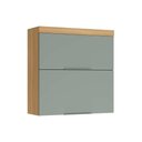 Ver imagem 1 de Armário Aéreo Cozinha Modulado Marquesa C/ 2 Portas Basculante 80 Cm Nature/verde - Nesher