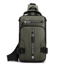 Ver imagem 1 de Mochila Bolsa Tiracolo Sling Multifunções Homens Impermeável Genérico Verde