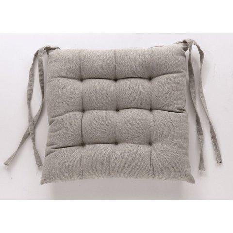 Kit com 6 Almofada de Cadeira Futton com Amarração 40x40cm - Prata