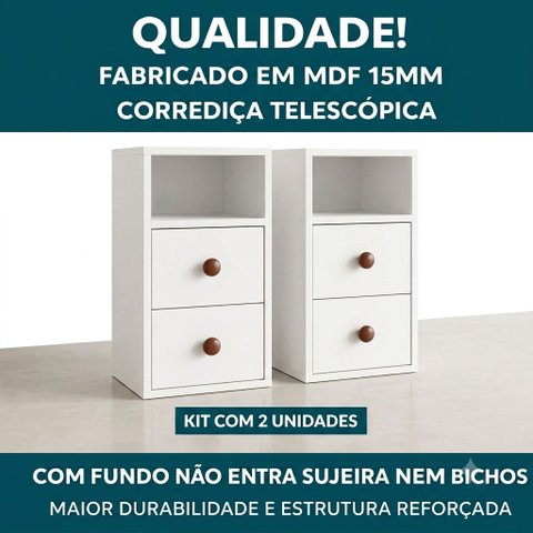 Kit 2 Mesas de Cabeceira Suspensa Quarto Já Vai Montada