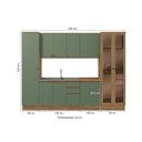 Ver imagem 2 de Cozinha Modulada Celeste Kappesberg 100% Mdf Nogueira/verde Oliva 300cm
