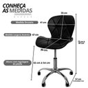 Ver imagem 3 de Cadeira de Escritório com Base Giratória Estofada Slim Vegas Preto