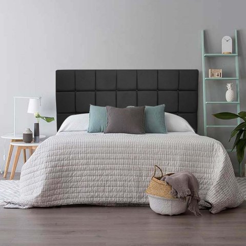 Cabeceira Estofada Espanha 195cm King Size para Cama Box Corino Preto - Gat Magazine