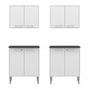 Ver imagem 6 de Conjunto Lavanderia com Armário e Balcão Multiuso 8 Portas 4 Prateleiras MDP 140cm Branco